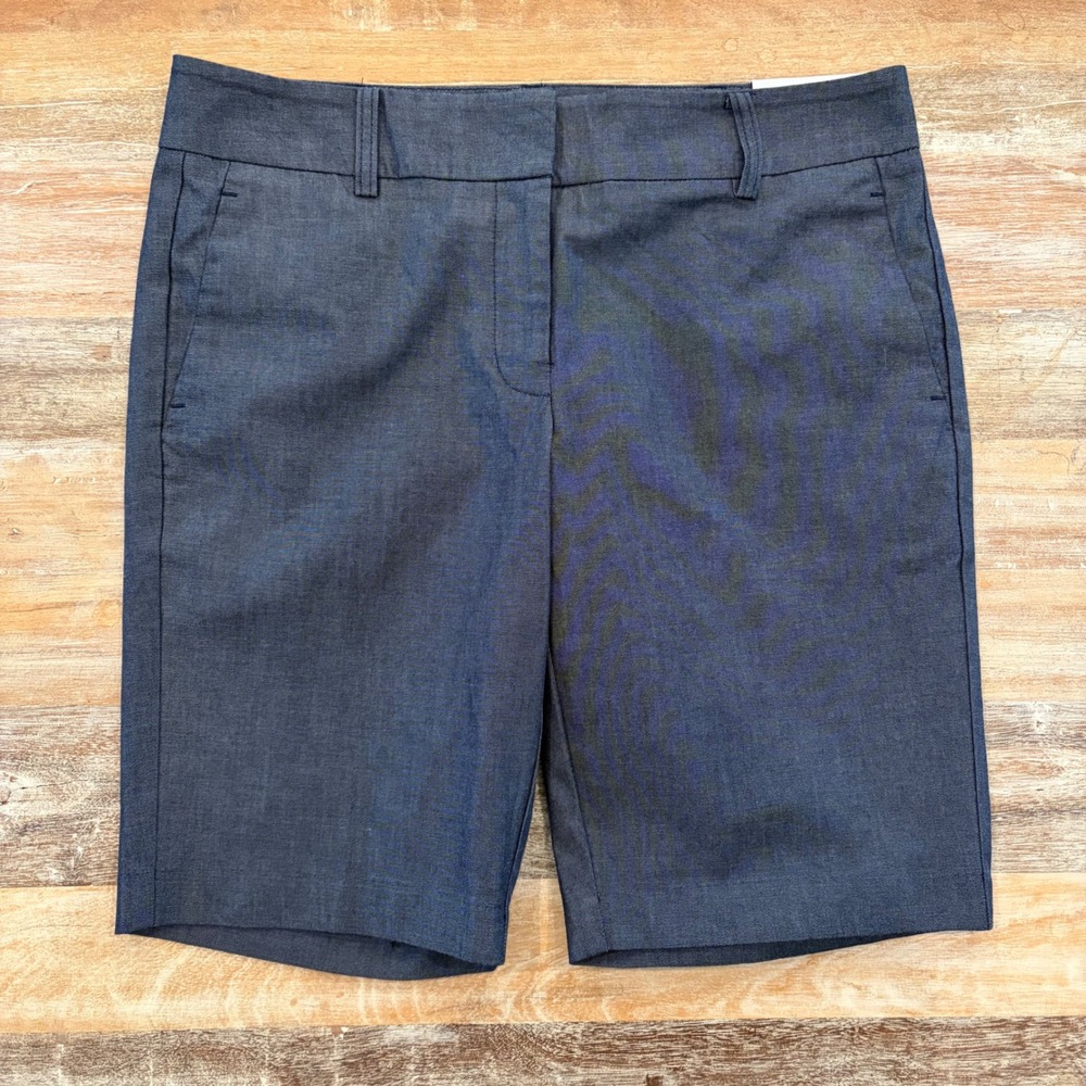 Ann Taylor Factory 10 Inch Short Blue Mid Rise Cotton Blend Size 6 NEW